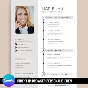 Plantillas de aplicación | Plantilla de CV alemán | Documentos de solicitud con portada, carta de presentación y CV | CV moderno