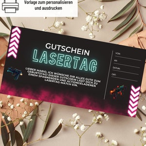 Modelo de etiqueta laser de voucher | Voucher de excursão com etiqueta a laser para imprimir | Ideia de presente | Voucher aniversário | Cartão Presente