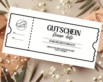 Eat Out Voucher Template | Printable Restaurant Voucher | gift idea | Voucher to design | gift card