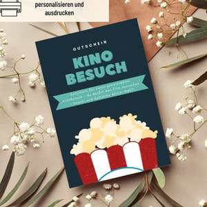Plantilla de cine de vales | Bono de cine imprimible | Idea de regalo | Vale para diseñar | Vale regalo personalizable