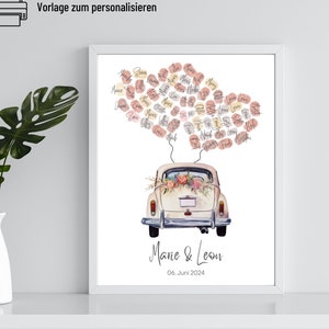 Wedding Gift Guest Book Auto Fingerprint Personalized | Wedding Gift Printable | Newlyweds gift thumbprint wedding
