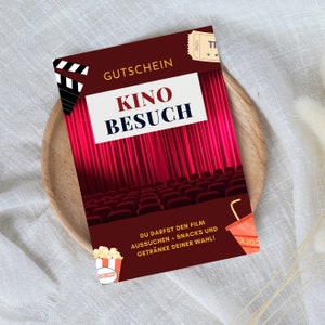 Plantilla de cine de vales | Bono de cine imprimible | Idea de regalo | Vale para diseñar | Vale regalo personalizable