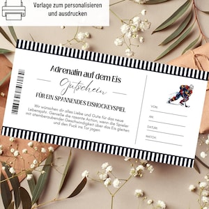 Coupon Ice Hockey Template | Voucher ice hockey game to print | gift idea | Voucher Excursion | gift card