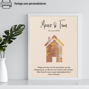 Geldgeschenk Richtfest personalisiert zum ausdrucken | Geschenk Hausbau | Geldgeschenk Einweihungsparty | Geschenk Poster zum Einzug
