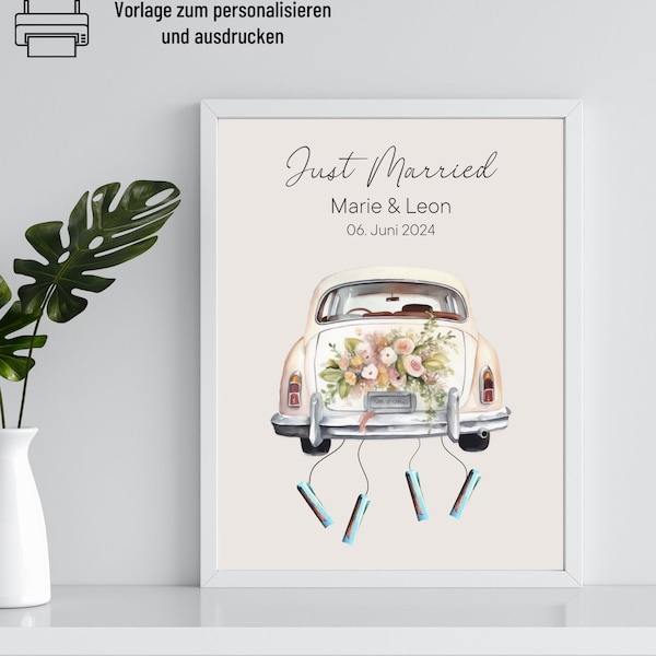 Wedding Gift Money Car Personalized | Money gift for the wedding to print | Newlyweds Gift | gift wedding