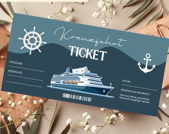 Voucher Cruise Template | Voucher trip to print out | Voucher Excursion | Gift voucher holiday
