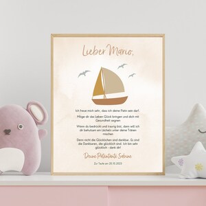 Carta de apadrinamiento de bautismo | Certificado de patrocinio personalizable | Certificado de bautismo para ahijado | Regalo de bautismo imprimible | Descarga instantánea