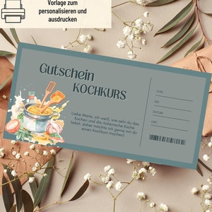 Modelo de curso de culinária com voucher | Voucher de culinária para imprimir | Voucher Dia das Mães e Dia dos Pais | Cartão Presente
