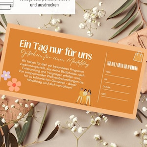 Voucher girls day template | Voucher shopping to print | gift idea | Coupon Shopping | gift card