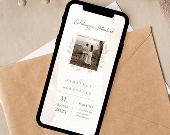 Invitación digital despedida de soltero | Tarjeta electrónica de despedida de soltero | Invitación despedida de soltero Whatsapp | Personalizado con texto deseado + foto.