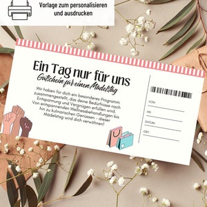 Modelo de voucher para o dia das meninas | Voucher de compras imprimível | Ideia de presente | Compra de vouchers | Cartão Presente