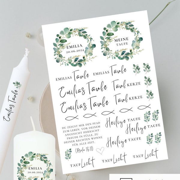 Candle tattoo baptism to personalize | Candlestick Baptism PDF Template | Candle foil christening A4 | Christening Tattoo | gift baptism