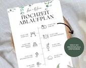 Ablaufplan Hochzeit deutsch | Tagesplan Hochzeit zum ausdrucken | Ablaufplan personalisiert | | Hochzeitsablaufplan A5 A4 A3 Format