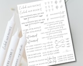 Kerzentattoo Hochzeit PDF Vorlage | Kerzensticker Hochzeit | Geschenk Hochzeit | Brautpaar Geschenk | Hochzeitsdeko Kerzen