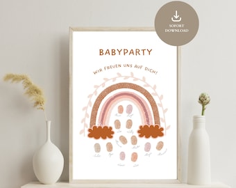 Baby Shower Guest Book Poster | baby shower gift | Baby Shower Guest Book Rainbow | Digital download