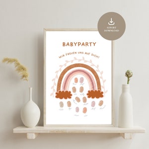 Póster del libro de visitas de Baby Shower | Regalo de baby shower | Libro de visitas de baby shower arcoíris | Descarga digital