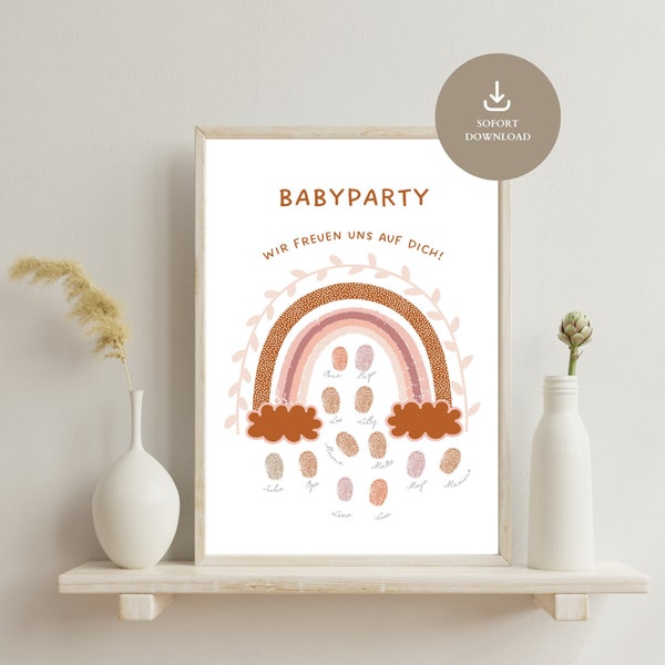 Baby Shower Guest Book Poster | baby shower gift | Baby Shower Guest Book Rainbow | Digital download