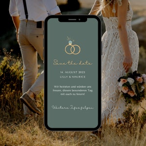 Digitale Einladung Save The Date  | Ecard Einladung Hochzeit | Hochzeitseinladung Whatsapp | Personalisiert