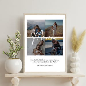 Personalized gift for mom | Photo collage gift for mom&#39;s birthday | Printable mother&#39;s poster | Mother&#39;s Day gift | A4 format