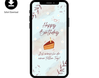 Digital Greeting Card Birthday | Ecard Birthday Card | Happy Birthday Card | Birthday greetings to send via Whatsapp with your mobile phone