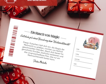 Voucher Christmas market template | Christmas voucher to print out | Gift idea | Voucher to design | gift card