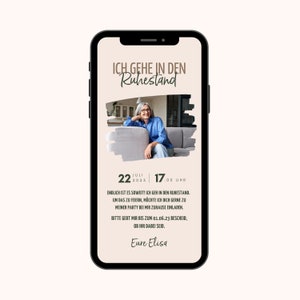 Digitale Uitnodiging Pensioen | Ecard pensioen | Uitnodigingskaart voor pensioen of pensioen | Personaliseerbaar | Pensioenkaart met foto