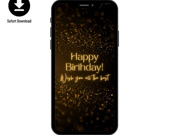 Digital Greeting Card Birthday | Ecard Birthday Card | Happy Birthday Card | Birthday greetings to send via Whatsapp with your mobile phone