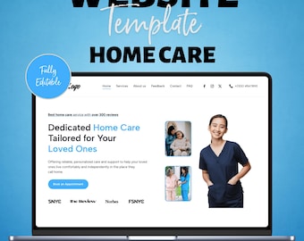Home Care Service Website Template | Caregiver Website | Health and Wellness Website | Medical Healthcare Homepage | Landing Page