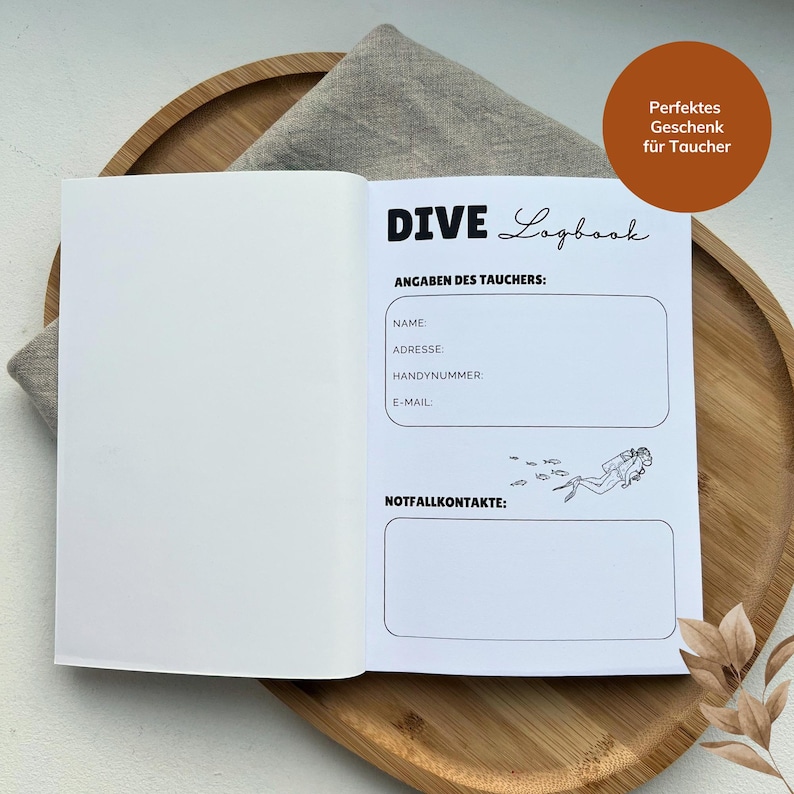 Diver's logbook | Diver's diary | Diver's gift | Scuba diving book | Diving gift | Diver's diary for 57 dives image 2