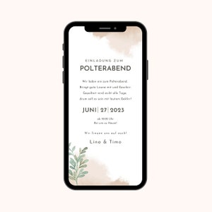 Digitale uitnodiging vrijgezellenfeest Boho | Vrijgezellenfeest ecard | Uitnodiging voor vrijgezellenfeest Whatsapp | Gepersonaliseerd met gewenste tekst