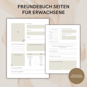 Friendship book pages for adults | Friendship book cards customizable | Digital download | Includes cover | Friendship book PDF | A4