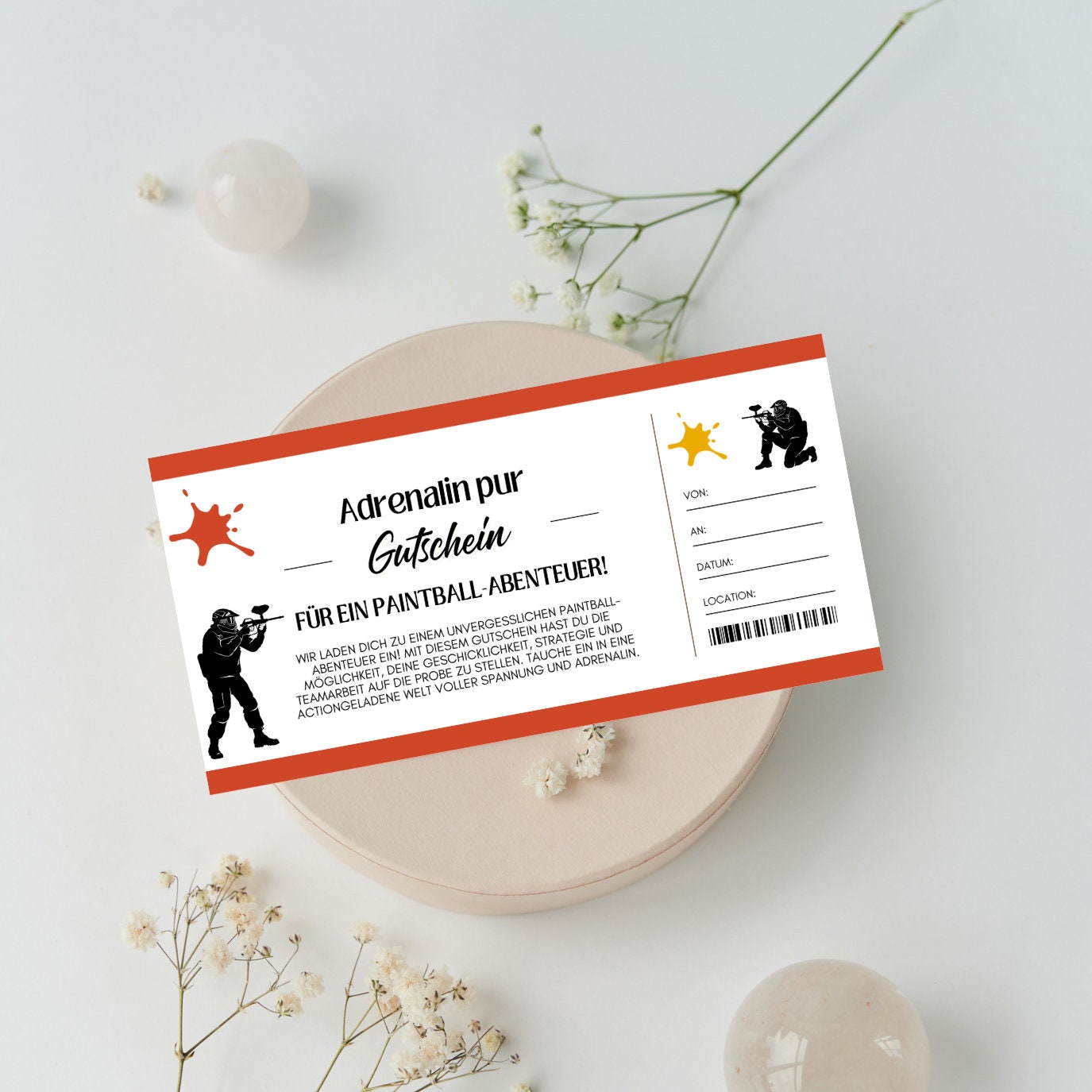 Voucher Paintball Template Printable Birthday Voucher Gift Idea Voucher