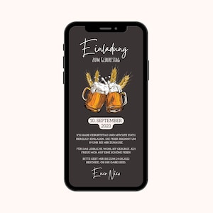 Digitale Einladung Ecard Geburtstag | Einladung Geburtstagsparty 30. 40. 50. | Ecard Bier Party Geburtstagseinladung Whatsapp