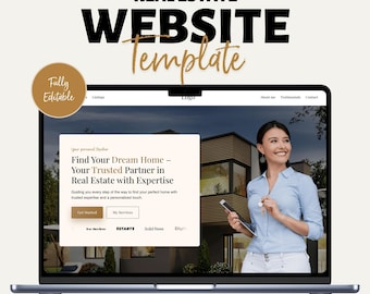 Real Estate Website Template | Realtor Landing page | Website Homepage for Real Estate Agency | Real Estate Agent Website | Easy Editing