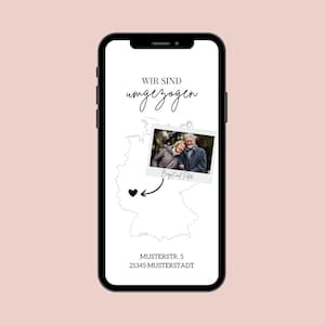 Carte mobile numérique avec photo | Changement d'adresse personnalisé pour déménagement, accession à la propriété | Déplacement de carte, collecte à envoyer via Whatsapp
