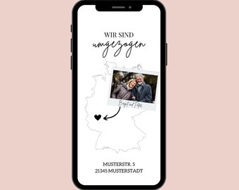 Cartão móvel digital com foto | Mudança de endereço personalizada para mudança, casa própria | Movimentação de cartão, cobrança a ser enviada via Whatsapp