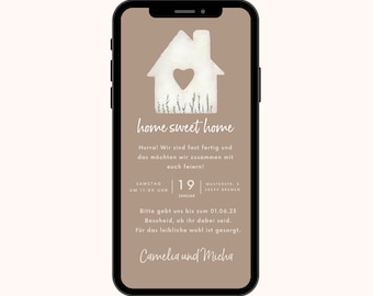 Digital invitation topping out | Ecard topping out to personalize | Invitation card house building to send via Whatsapp