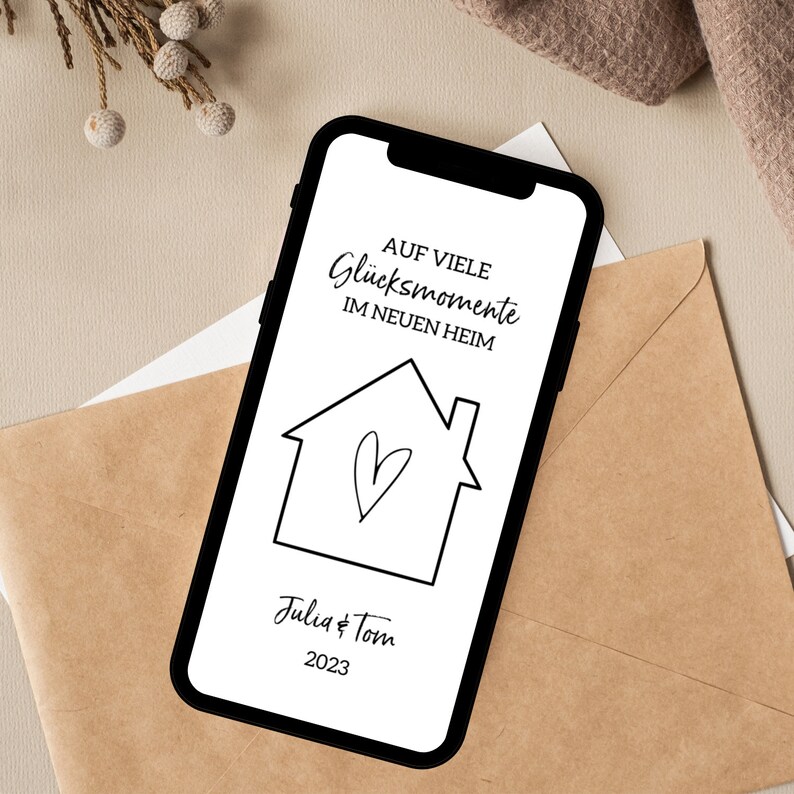 Cartão digital para mudança | Cartão eletrônico personalizado para mudança, casa própria | Cartão em movimento | Cartão de entrada | Presente em movimento para enviar imagem 3