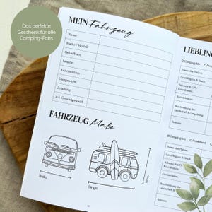 May include: A black and white printable page with a section for recording vehicle information, including make, model, year, and weight. The page also includes a section for recording measurements of a vehicle, with illustrations of a van and a van with a surfboard on top.