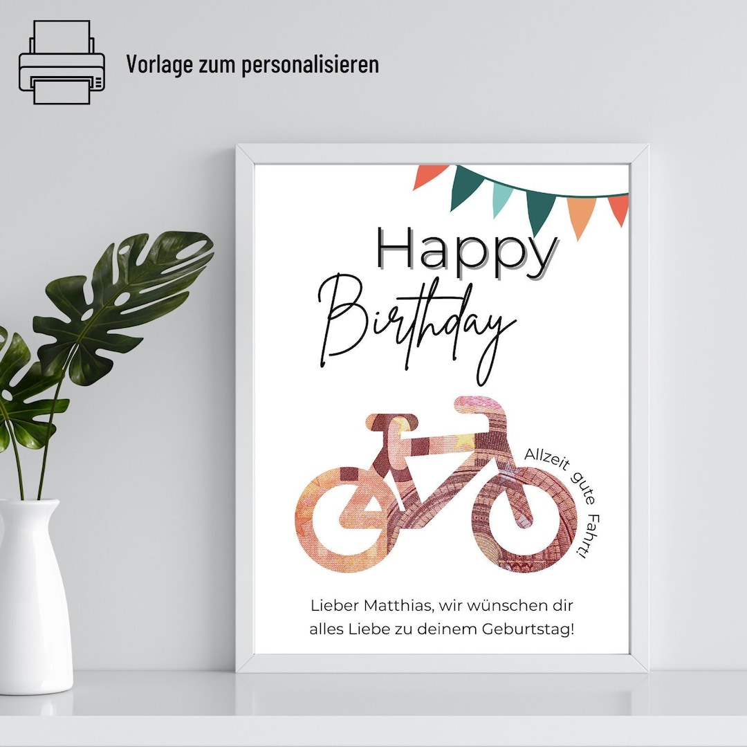 Geldgeschenk Fahrradfahrer Geburtstag Geldgeschenk Geburtstag