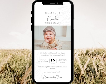 Baptism Digital Invitation | Ecard Baptism | Christening card personalized with photo | Electronic invitation to send baptism and confirmation