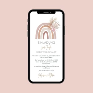 Digital invitation baptism rainbow | Ecard baptism | personalized baptism card | Electronic invitation baptism and confirmation to send