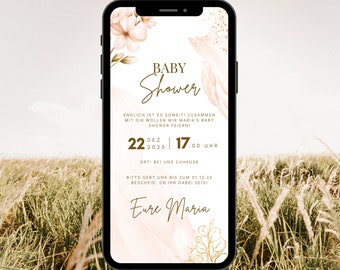 Digital Baby Shower Invitation | Ecard Baby Shower Invitation | Baby shower invitation card personalized to send