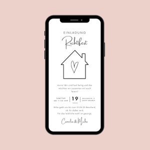 Digitale Einladung Richtfest | Ecard Richtfest zum personalisieren | Einladungskarte Hausbau zum versenden per Whatsapp
