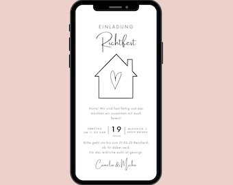 Cerimônia de encerramento de convite digital | Cerimônia de finalização de cartão eletrônico para personalizar | Cartão de convite para construção de casa para enviar via Whatsapp