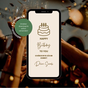 Carte de vœux numérique d’anniversaire | Carte d'anniversaire Ecard | Carte de joyeux anniversaire | Salutations d'anniversaire à envoyer via Whatsapp avec votre téléphone portable