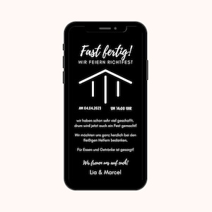 Ecard invitation topping out | Home Construction Digital Invitation | Topping-out card personalized to send via Whatsapp