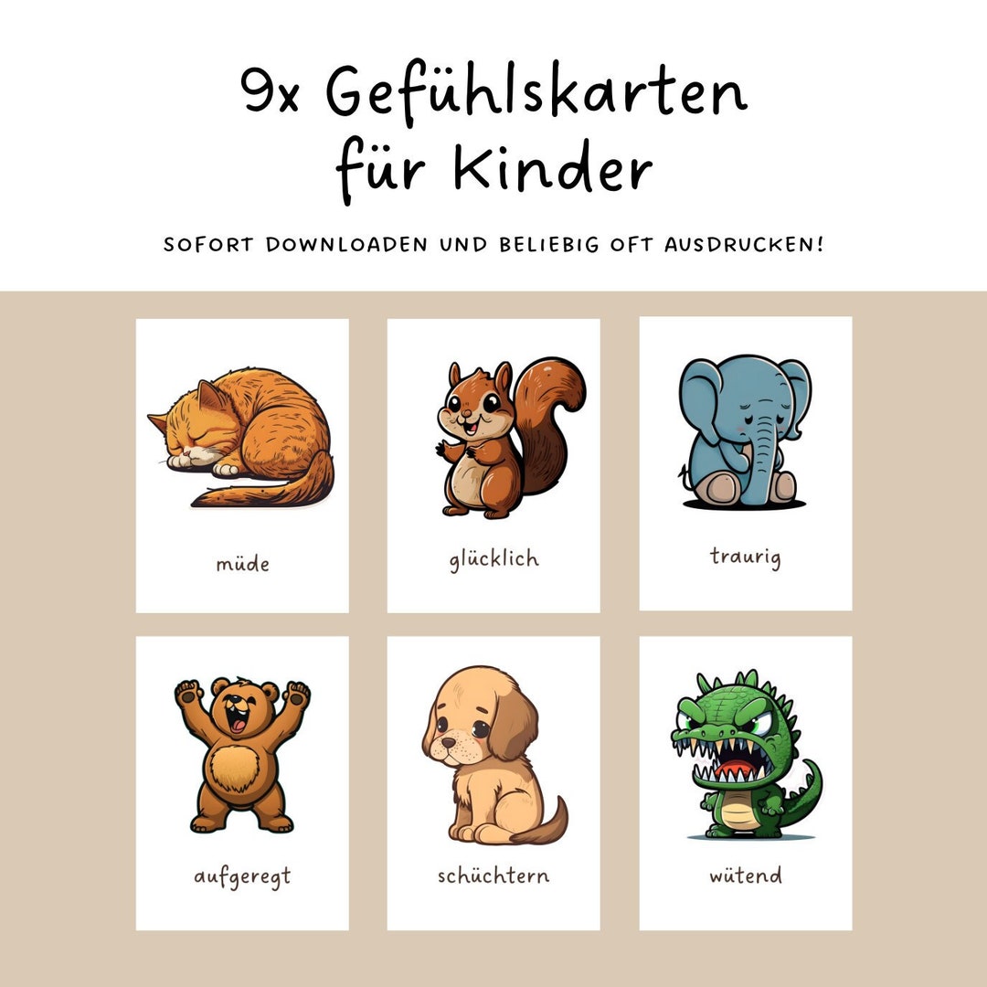 32 Gefühlskarten Für Kinder - Emotionskarten Mit Erklärtexten Für Kindergarten & Grundschule