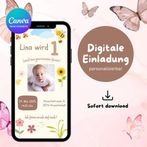 Digital invitation for children&#39;s birthdays | Personalized invitation for girls&#39; birthdays | Ecard invitation for children&#39;s birthdays | WhatsApp invitations