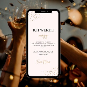 Ecard Digital Invitation Birthday | Invitation Birthday Party 30th 40th 50th | Ecard birthday invitation to send via Whatsapp